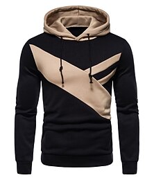 halpa -Miesten Pluskoko Huppari Iso ja pitkä Väripalikka Hupullinen Pitkähihainen Syystalvi Suunnittelija Urheiluasut Vapaa-aika Iso ja pitkä Kausaliteetti Päivittäin Topit