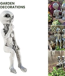 economico -decorazione del giardino spazio esterno statua aliena marziani set di figurine da giardino decorazione del giardino all'aperto jardineria decoracion