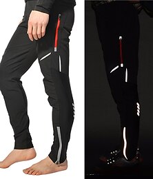 voordelige -heren fietsbroek wandelfiets broek zwarte broek outdoor reflecterende strips fietsbroek winddicht ademend vochtafvoerend sneldrogend anatomisch ontwerp camping vissen berg mtb racefiets