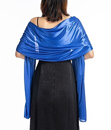 cheap -Women's Women's Shawls & Wraps Party Special Occasion Party Evening Silver White Blue Scarf Pure Color / Fall / Winter / Spring / Summer / Polyester