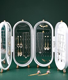 abordables -boîte de rangement de bijoux boucles d'oreilles boucles d'oreilles colliers main boîte à bijoux ménage multifonctionnel pliant présentoir portable