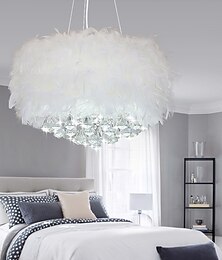 economico -40/50 cm unica lampada a sospensione led design lampadario in metallo piuma elettroplaccato contemporaneo moderno 220-240v