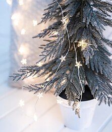 economico -5m 2m filo di rame stella led stringa di luce 50 20leds fata luce flessibile per natale capodanno decorazione festa di natale illuminazione bianca calda aa alimentazione a batteria