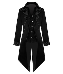 preiswerte -Retro Vintage Punk & Gothic Mittelalterlich Mantel Frack Prinz Edelmann Jacquard Kostüm Herren königlich Steampunk Maskerade Party Erwachsene Mantel