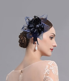 economico -Piume  Fascinatori in rete  Cappelli  Copricapo con piuma  Cappello  Fiore 1 PC Matrimonio  Corsa di cavalli  Copricapo per il giorno delle donne vestiti per impressionare Vestito per il giorno della