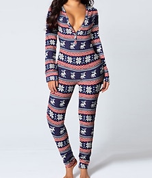 halpa -Joulupukki-asu Joulupukki Seksikkäät puvut Jouluinen pyjama Pyjamahaalarit Naisten Joulu Erikois Aikuisten Joulu Karnevaali Naamiaiset Joulu Kokopuku