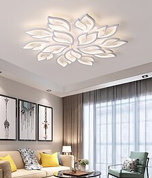 cheap -Modern Acrylic Ceiling Lamp 27.3 inch 65W LED Maple Leaf Flower Design Adjustable Light Branch Chandelier Embedded Installation Chandelier Lamp Suitable for Living Room Bedroom and Restaurant