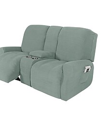 abordables -Fundas elásticas para sillón reclinable color burdeos, funda para sofá de dos plazas con consola central, funda para sofá reclinable con bolsillo lateral (funda para 3 reposabrazos, 3 respaldos, 2