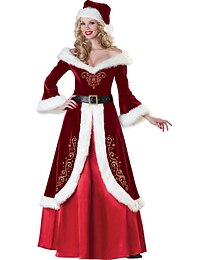 levne -Vánoční santa obleky Ježíšek Paní Klausová Cosplay kostým Úbory Vánoční šaty Santa oblečení Dámské Vánoce Karneval Plesová maškaráda Speciální Cosplay kostým Vánoce Dospělé Vánoční dárky Vánoce