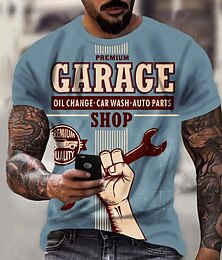 cheap -Men's T shirt Tee Tee Retro Shirts Graphic Letter Crew Neck A C D E G 3D Print Plus Size Casual Daily Short Sleeve Clothing Apparel Vintage Designer Sportswear Retro