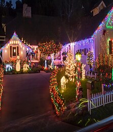 abordables -Guirlandes lumineuses de noël 10m led guirlandes lumineuses 100 leds solaire extérieur étanche en cuir guirlande lumineuse guirlande halloween noël décoration étoilée lumière