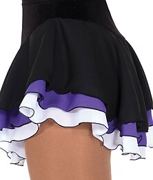 olcso -Kűrruha Női Lány Klizanje na ledu Szoknyák Felszerelések Fekete Rózsaszín Piros Spandex Nagy rugalmasságú Edzés Gyakorlat Verseny Kűrruhák Kézzel készített Kollázs Jégkorcsolyázás Műkorcsolyázás