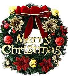 economico -ghirlanda natalizia da esterno per porta d'ingresso ghirlanda invernale decorazione da parete per finestre con fiocco decorazione natalizia porta appesa ornamento in rattan ghirlanda decorazioni natalizie per la casa