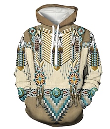 abordables -indien américain Indien Sweat à capuche 3D Harajuku Art graphique Kawaii Pour Homme Femme Adulte Halloween Carnaval Impression 3D