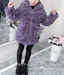 baratos -Infantil Para Meninas Casaco Roxo Rosa Cor Sólida Ativo Escola