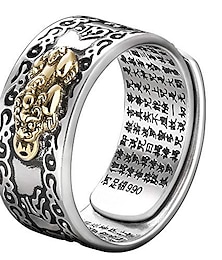 baratos -masculino feminino feng shui pixiu mantra proteção riqueza anel amuleto ajustável qualidade melhores joias (feminino)