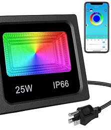 cheap -RGBW APP LED Floodlight Bluetooth Outdoor Smart Flood Light 2pcs 1pcs 25W 110V 220V IP66 Waterproof Color Changing Spotlight APP Group Control