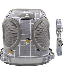 abordables -harnais et laisse pour chat à carreaux harnais de poitrine en maille souple réfléchissante pour chaton petit chien chiot pas de traction facile sur le harnais de gilet pour chihuahua entraînement à la