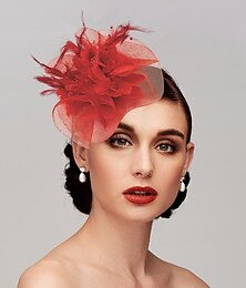 abordables -plumes / fascinateurs en filet chapeau derby kentucky / casque avec plume / casquette / fleur 1 pc mariage / course de chevaux / casque de coupe de Melbourne