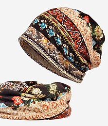 Χαμηλού Κόστους -ανδρικό γυναικείο vintage floral beanie ελαφρύ αναπνεύσιμο καπέλο κρανίου slouchy λεπτό καπέλο φαρδύ καπέλο για καθημερινή χρήση slouchy hip-hop μαλακό τρέξιμο καπέλα νάνου ενηλίκων χημειοκαπέλο