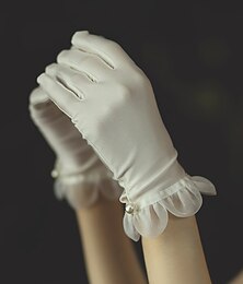 cheap -Satin Wrist Length Glove Elegant / Gloves With Solid Wedding / Party Glove