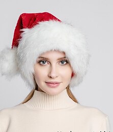 ieftine -Mos Craciun Crăciun Accesorii de Crăciun Bărbați Pentru femei Unisex Pentru cupluri Drăguţ Crăciun Crăciun Carnaval Mascaradă Adolescent Adulți Petrecere Crăciun Vacanță Pălărie