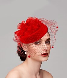 economico -Fascinator Cappelli Copricapo Piume Rete Cappello a pillola Matrimonio San Valentino San Valentino Corse di cavalli Giornata delle donne Con cappello di piume Copricapo Abbigliamento per sorprendere