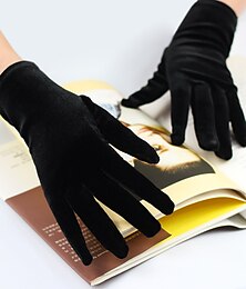 cheap -Velvet Wrist Length Glove Elegant / Simple Style With Solid Wedding / Party Glove