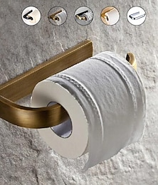 abordables -Portarrollos de papel higiénico de latón antiguo, perchas para anillos de toallas, juego de colección de baño, montaje moderno en pared