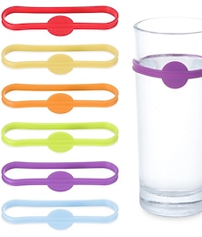 cheap -6/12/24/36 Pieces Drink Markers, Glass Cup Wine Glass Bottle Strip Tag Marker, Silicone Drink Markers Wine Glass Charms Markers Tags for Cups Dentification, Cocktail Glass Party Solution for Guest