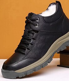 economico -Per uomo Stivaletti Stivali da neve Stivali invernali Scarpe comfort Imbottitura di pile Escursionismo Vintage Per sport Classico Esterno Giornaliero Di pelle Caldo Stivaletti / tronchetti Con lacci