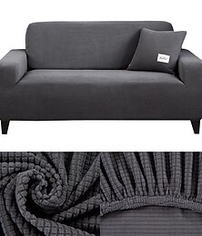 voordelige -stretch bankhoes hoes bordeauxrood jacquard elastische sectionele bank fauteuil tweezitsbank 4 of 3 zits l-vorm zacht duurzaam wasbaar (één gratis bosterhoes)