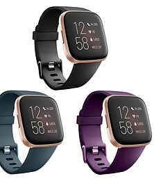 economico -3 pezzi Cinturino per orologio  per Fitbit Versa 2 / Versa Lite / Versa SE / Versa Silicone Sostituzione Cinghia Soffice Traspirante Cinturino sportivo Polsino