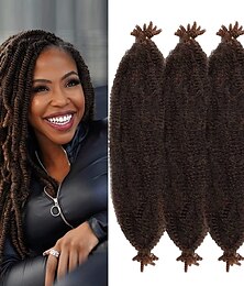 billiga -24 tum förseparerat fjädrande afro twist hår 3 förpackningar förfluffad naturlig kinky twist perfekt för skyddande styling marley crochet fläthår för svarta kvinnor 24 tum 3pack