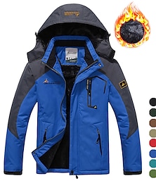 Недорогие -мужская лыжная куртка флисовая куртка софтшелл водонепроницаемая куртка от дождя зима на открытом воздухе теплая ветрозащитная ветровка тренч верхняя верхняя одежда катание на лыжах кемпинг пешие прогулки повседневная джинсовая ткань синий красный зеленый