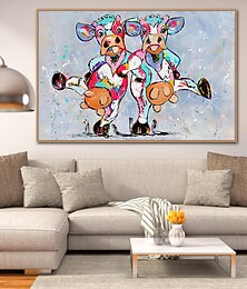 abordables -Peinture à l'huile à la main peint à la main mur art mintura moderne abstrait animaux vache image pour la décoration de la maison décor toile roulée sans cadre non étiré