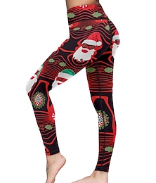 ieftine -Pentru femei Pantaloni de yoga Lift Fesier Controlul abdomenului Talie Înaltă Gimnastică antrenament Alergat Fitness Jambiere decupate Crăciun Rosu Toamnă Sport Îmbrăcăminte de Sport  Înalt