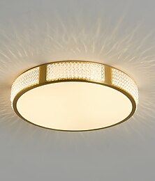 baratos -luz de teto led 30/40/50 cm formas geométricas luzes embutidas cobre metal latão geométrico led moderno estilo nórdico simples 220-240v