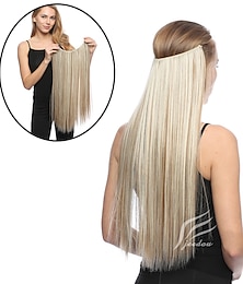 abordables -24 pouces 50 grammes 100 grammes extension de cheveux synthétiques couleur progressive brun gris blond chaîne halo extensions de postiches