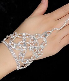abordables -Bracelets Bagues Bracelet Femme Géométrique Plaqué argent Forme de Feuille Mode Bracelet Bijoux Argent Forme Géométrique pour Noël Soirée Mariage Fiançailles Festival