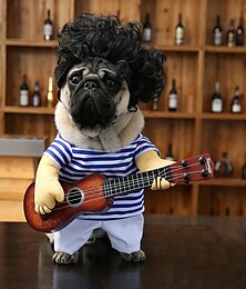 baratos -fantasia de cachorro, fantasia de cachorro, fantasia de guitarra para animais de estimação - cachorros, gatos, super engraçado, louco, estilo guitarrista, roupas para animais de estimação, melhor