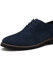 cheap -Men's Oxfords Formal Shoes Dress Shoes Derby Shoes Vintage Classic British Outdoor Daily Office & Career Suede Lace-up Dark Brown Black Dark Blue Fall Winter