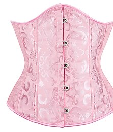 Недорогие -Рококо Панк & Готика Средневековый Классические корсеты дамское белье Бюстье 14 пластиковых костей Маскарадный костюм Жен. Королевский Свадьба Свадебный гость Взрослые Корсет