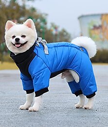abordables -manteau d'hiver pour chien avec jambe d-ring imperméable réfléchissant costume chiot chien veste tenues coupe-vent habit de neige chaud doublé de coton vêtements d'hiver pour petits chiens moyens