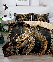 economico -biancheria da letto 3d copripiumino con stampa drago set di biancheria da letto copripiumino con 1 copripiumino o copripiumino con stampa stampata ， 2 federe per matrimoniale / regina / re
