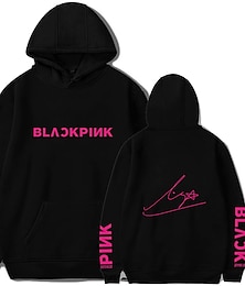 abordables -KPOP Negro rosa Sudadera Animé Dibujos Anime Harajuku Gráfico Kawaii Para Pareja Unisexo Adulto Vuelta al cole Estampado en caliente