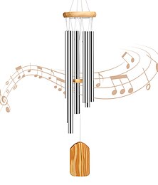 economico -campanelli eolici con 6 tubi di alluminio campana del vento in legno campanelli eolici commemorativi migliori campanelli da regalo decorazioni per la decorazione da appendere all'aperto del patio del