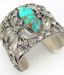 abordables -bracelet large ouvert de style indien bijoux rétro bracelet papillon bleu turquoise en argent thaïlandais