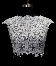 abordables -Chal y Mantón Chales Estolas de Señora Bolero Sensual Nupcial Sin Mangas Encaje Velos de Boda Con Botón Para Boda Primavera verano