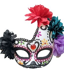 levne -Mexická Maska Cukrová lebka Dospělé Pánské Dámské cosplay Viva Mexiko Den nezávislosti Mexika Den mrtvých Mardi Gras Jednoduchý karnevalový kostým